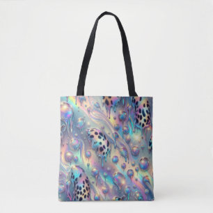 Girly Posh Leopard Print Opal Tote Bag
