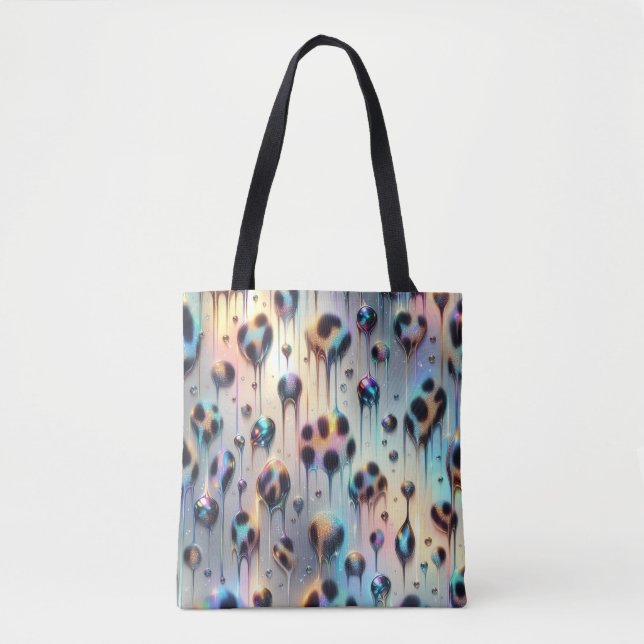Girly Posh Leopard Print Opal Tote Bag (Front)