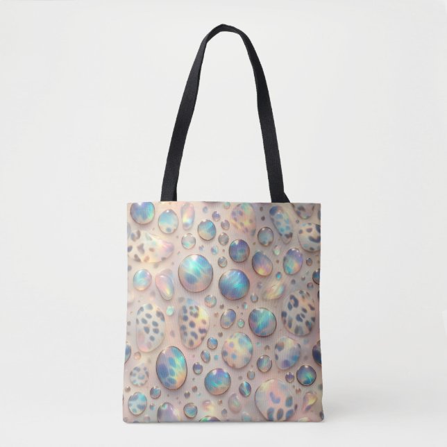 Girly Posh Leopard Print Opal Tote Bag (Front)