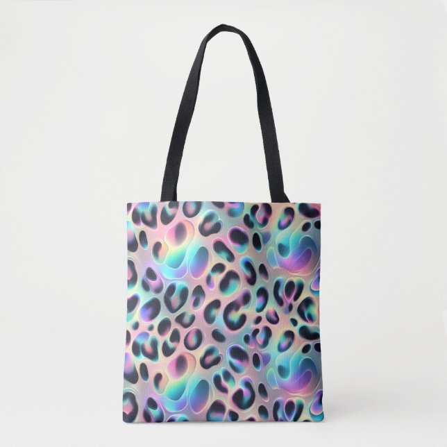 Girly Posh Leopard Print Opal Tote Bag (Front)