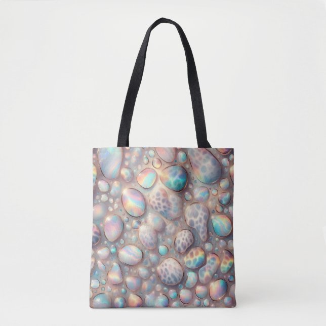 Girly Posh Leopard Print Opal Tote Bag (Front)