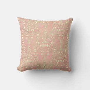 Girly Powder Puff Pink Peach Damask Cushion