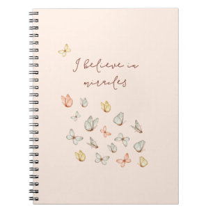 Girly Pretty Blush Pink Watercolor Butterflies Notebook