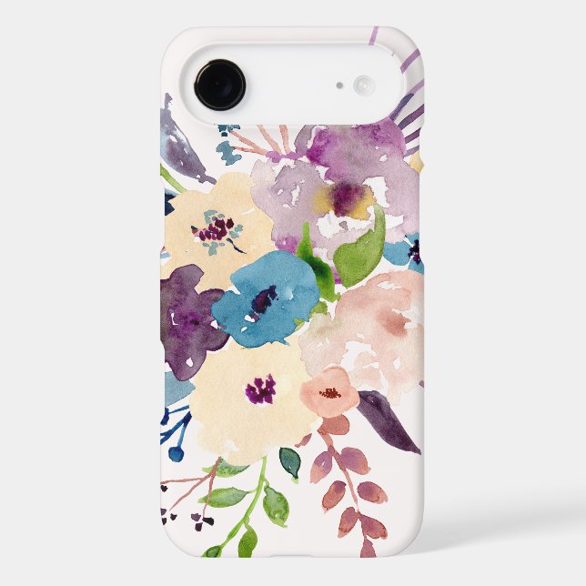 Girly, Pretty,  Pastel Water Colour Flowers Case-Mate iPhone Case (Back)