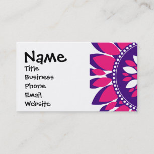 Girly Pretty Pink and Purple Flower Art Gifts Business Card