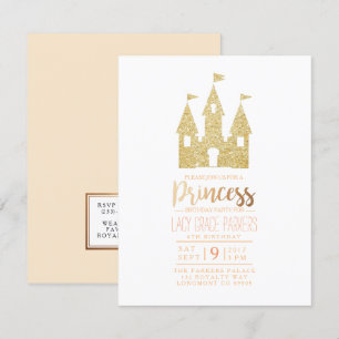Girly Princess Birthday Themed Party Invitation