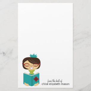 Girly Princess Bookworm Stationery