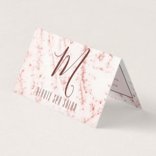 Girly Professional Pinky Glittery Monogram Salon Business Card