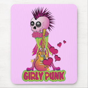 Girly Punk Rocker Mouse Pad