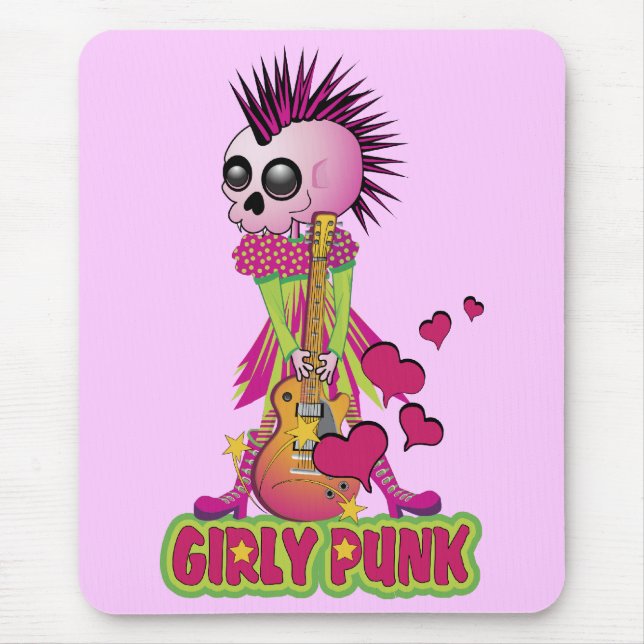 Girly Punk Rocker Mouse Pad (Front)