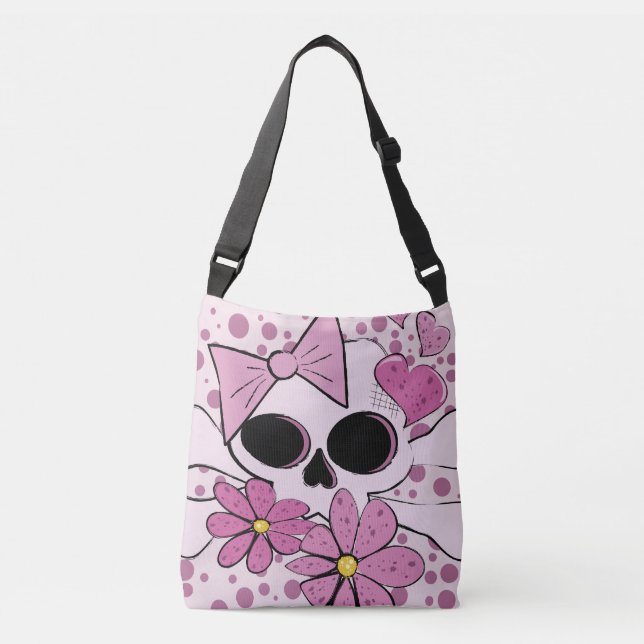 Girly Punk Skull  Crossbody Bag (Front)