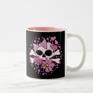 Girly Punk Skull Two-Tone Coffee Mug