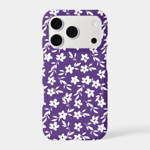 Girly Purple and White Flower Silhouettes