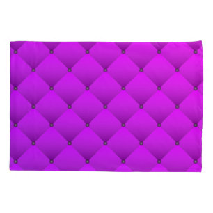 Girly Purple Faux Quilted Square Pattern Pillowcase