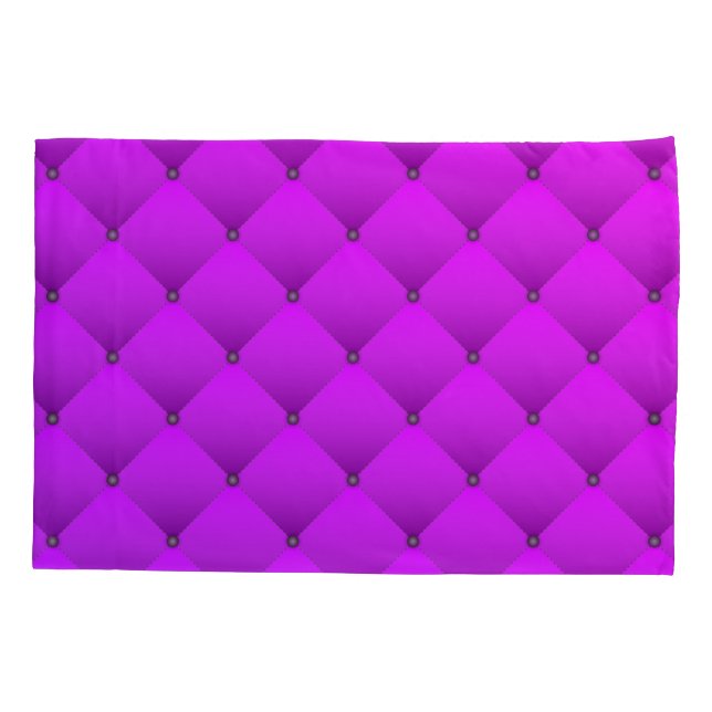 Girly Purple Faux Quilted Square Pattern Pillowcase (Back)