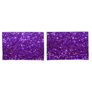 Girly Purple Glitter Bling Glam Modern Pillowcase