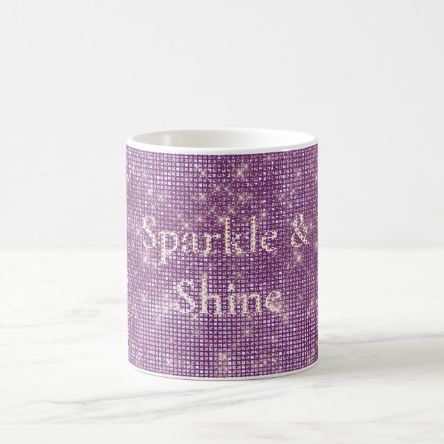 Girly Purple Glitzy Sparkle  Coffee Mug (Center)