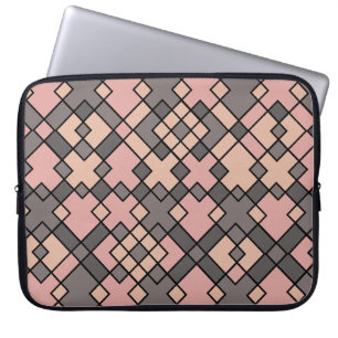 girly purple grids pattern laptop sleeve