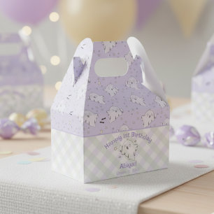 Girly Purple Happy First Birthday Halloween Favour Box