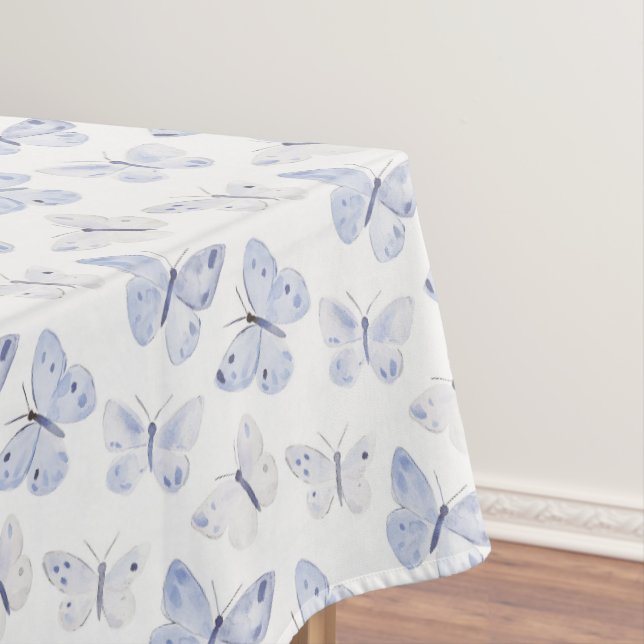 Girly Purple Lavender Butterflies Birthday Tablecloth (In Situ)