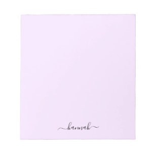 Girly Purple Monogram Modern Script Personalised Notepad