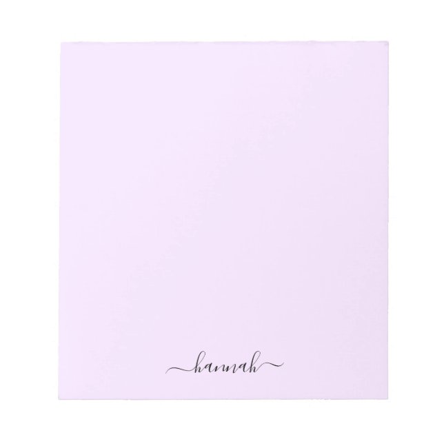 Girly Purple Monogram Modern Script Personalised Notepad (Front)
