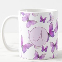 Girly Purple Pastel Butterflies Custom Monogrammed