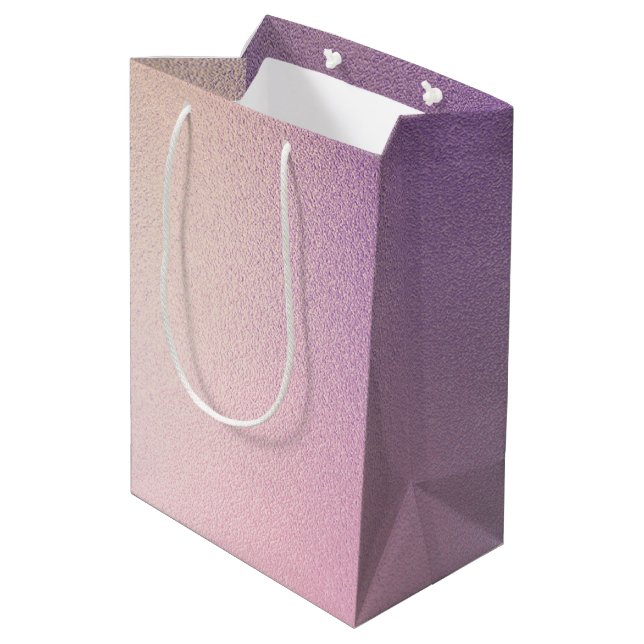 Girly Purple Pink Medium Gift Bag (Back Angled)