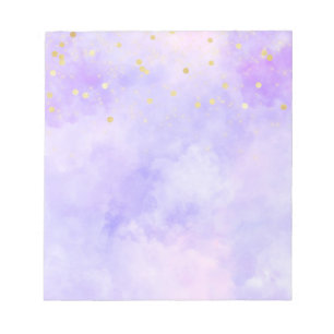 Girly Purple Pink Tie Dye Gold Confetti  Notepad