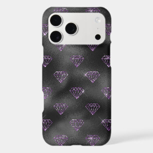 Girly Purple Sparkle Glitzy Black Diamonds