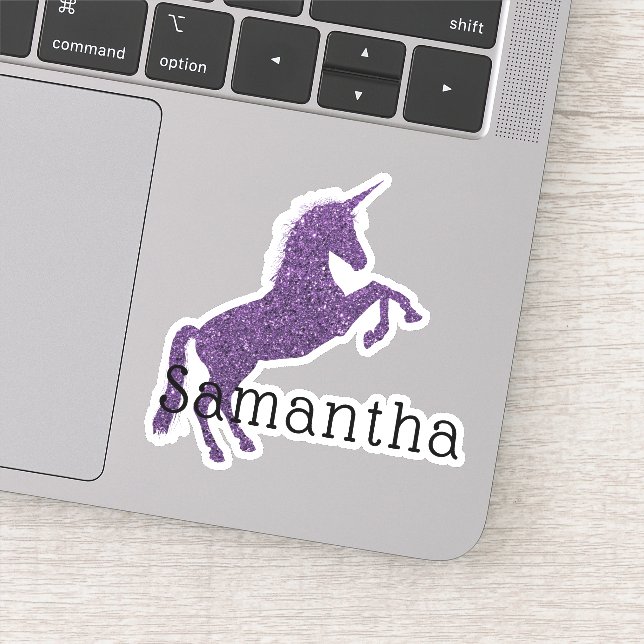 Girly Purple Sparkle Unicorn Name (Detail)