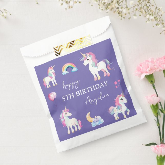Girly Purple Unicorn Birthday Favour Bag (Sealed)