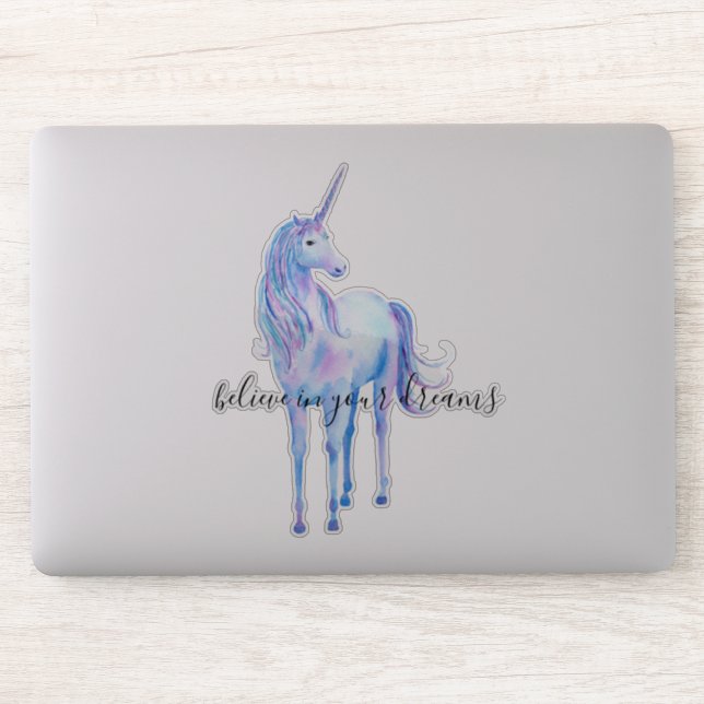 Girly Purple Unicorn Dream Inspirational Quote (Computer)