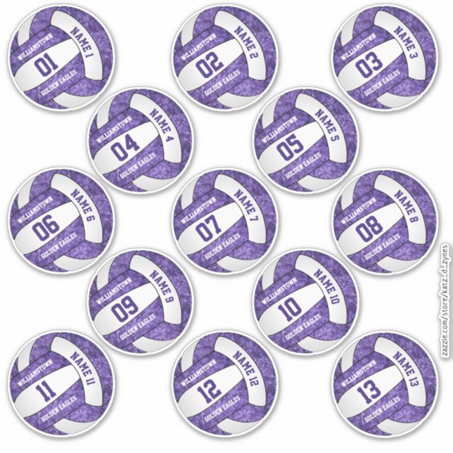 girly purple white volleyball players names custom (Front)