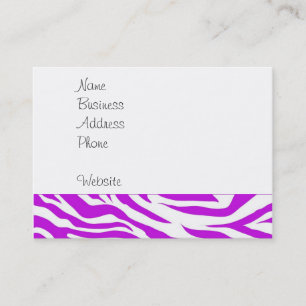 Girly Purple White Zebra Stripes Wild Animal Print Business Card