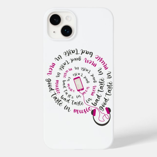 Girly quote Good taste in music bad taste in men Case-Mate iPhone Case (Back)