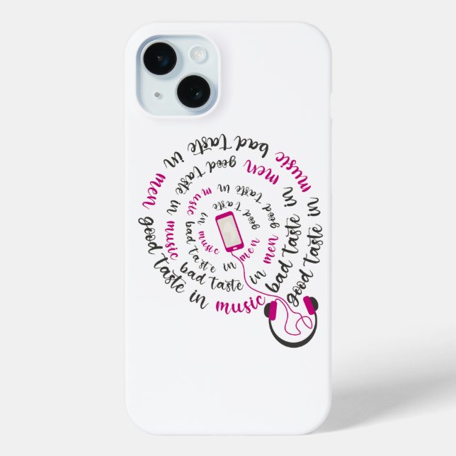 Girly quote Good taste in music bad taste in men Case-Mate iPhone Case (Back)