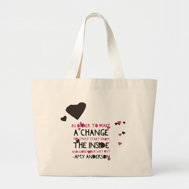 Girly Quotes Large Tote Bag (Front)