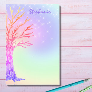 Girly Rainbow Sparkles Monogram Name  Post-it Notes