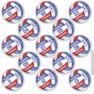 girly red blue volleyball player names custom