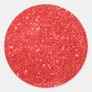 Girly Red Glitter  Classic Round Sticker