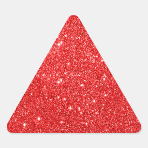 Girly red glitter   triangle sticker