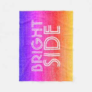 Girly Retro Rainbow Bright Side Happy  Fleece Blanket