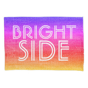 Girly Retro Rainbow Bright Side Happy  Pillowcase