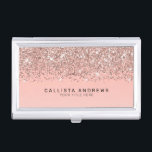 Girly Rose Gold Confetti Pink Gradient Monogram Business Card Holder<br><div class="desc">This elegant and chic design is perfect for the stylish and trendy fashionista. It depicts a faux printed sparkly rose gold glitter confetti poured on top of a girly blush pink and bubblegum pink colour gradient ombre. It's a modern, glamourous, pretty, and trendy luxe design. Just customise this design with...</div>