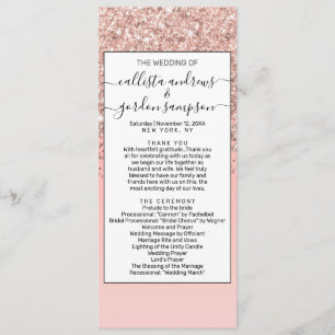 Girly Rose Gold Confetti Pink Gradient Ombre Program