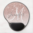 Girly Rose Gold Glitter Blush Monogram Name