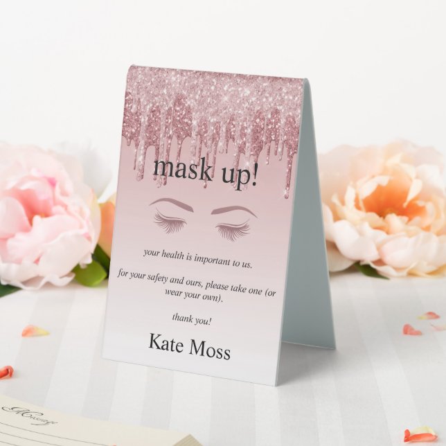 Girly Rose Gold Glitter Eyelash  covid safety   (In SItu (Wedding))