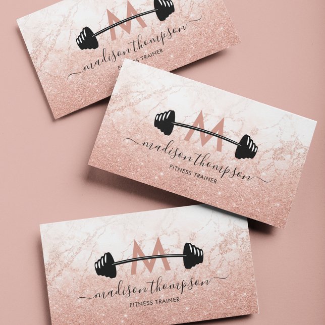 Girly Rose Gold Personal Trainer Business Card (Creator Uploaded)
