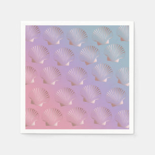 Girly rose gold seashell pattern colourful gradien napkin